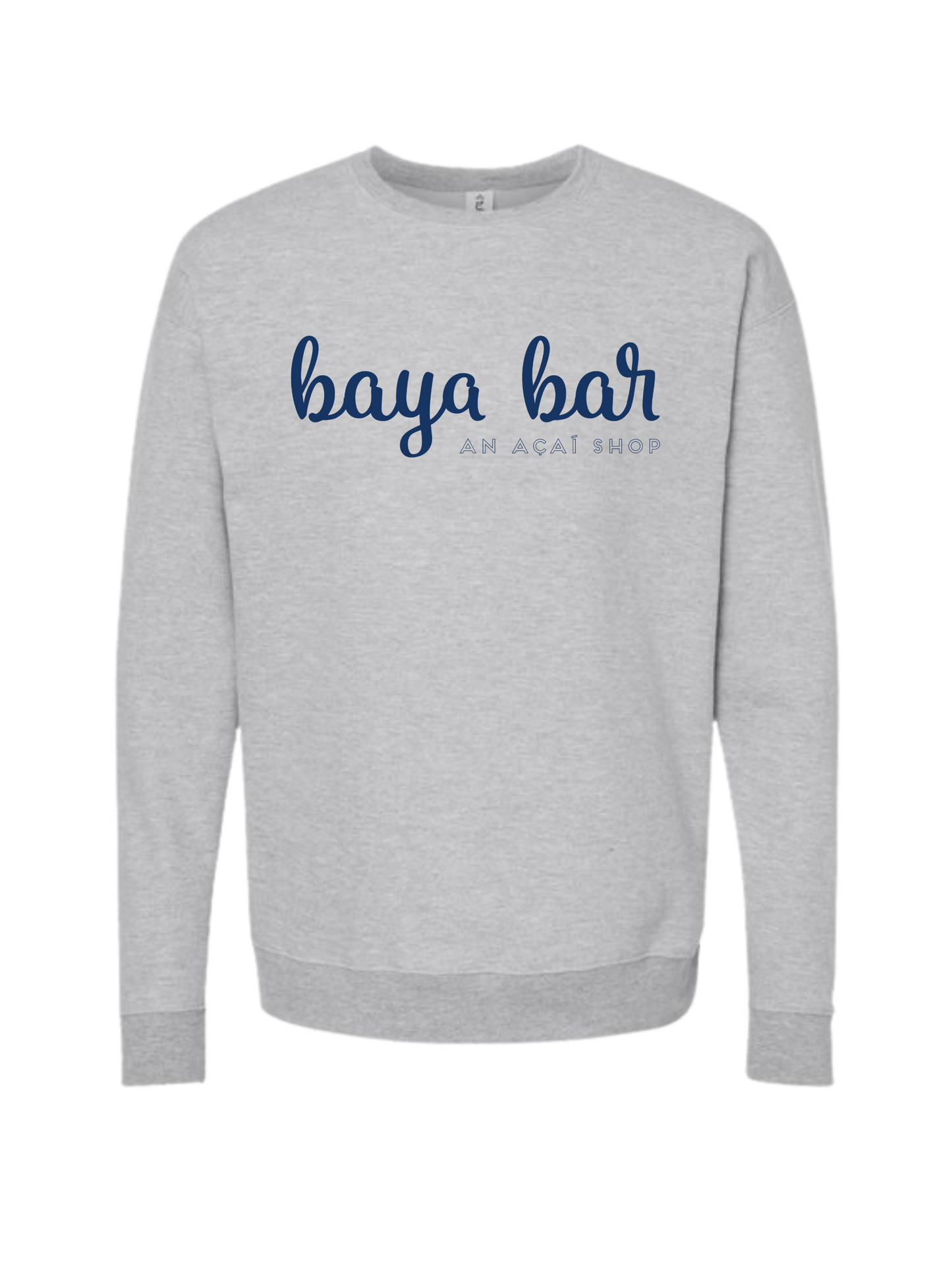 Grey Crewneck wit Navy Script