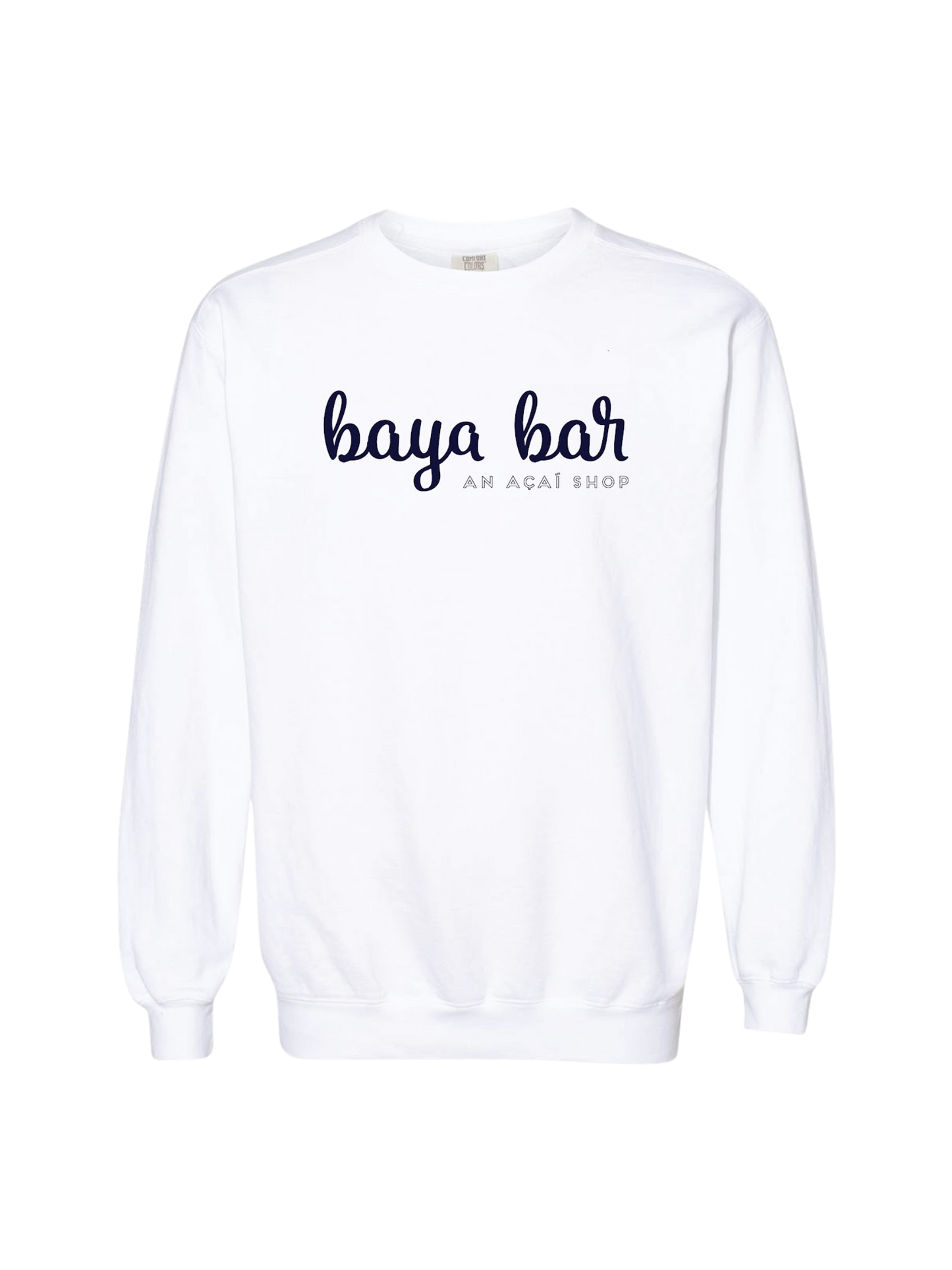 White Crewneck with Navy Script