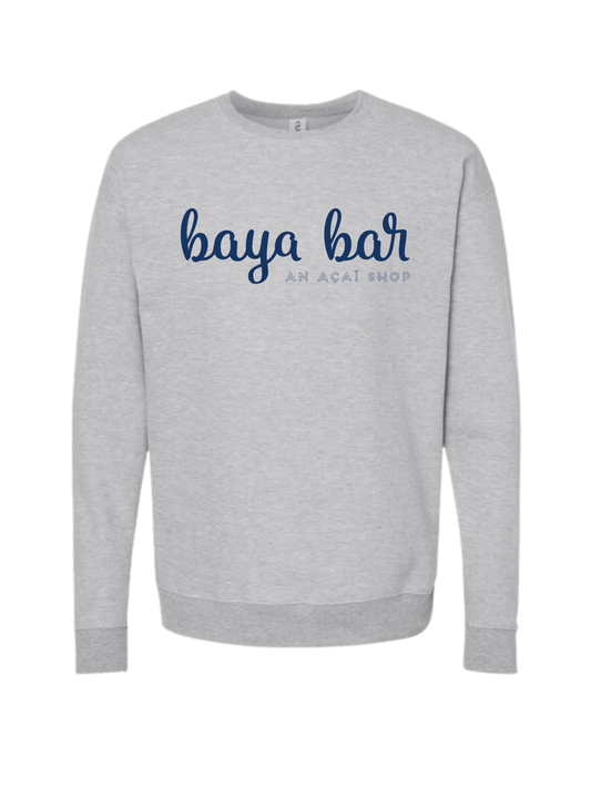 Grey Crewneck wit Navy Script